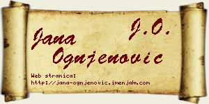 Jana Ognjenović vizit kartica